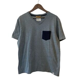 Free Planet Men's Gray and Blue Short Sleeve Tee Size XL